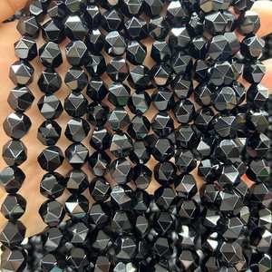 ลูกปัดออนิกซ์สีดำทรงเหลี่ยม ลูกปัดหินธรรมชาติแบบก้อน สำหรับทำเครื่องประดับ งานฝีมือ DIY - Product Image 3