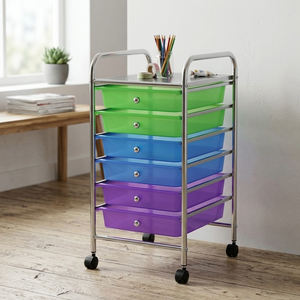 OEM EBay Wholesale Taiwan Home <b>Storage</b> Furniture Manufacturer MIT Housewares 6 Colorful Plastic <b>Drawer</b> Organizer Cabinet - Product Image 1