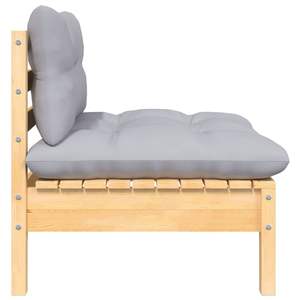 Canapé de jardin modulaire en pin massif, taille moyenne, gris, pour espaces moyens - Product Image 3