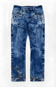 Jeans de Mezclilla para Hombre con Adornos, Pantalones de Mezclilla de Pierna Recta Lavados, Ropa Casual Transpirable de Moda Urbana para Hombre - Product Image 3