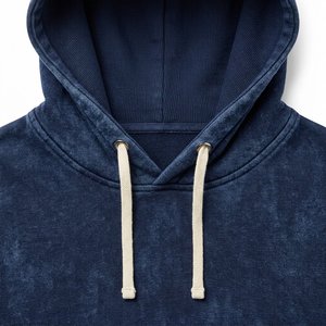 Ensemble de survêtement bleu marine à capuche pour homme, 100 % coton, manches longues, coupe ample, style streetwear avec cordon de serrage et poches latérales - Product Image 5