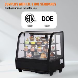 Vetrina Refrigerata Commerciale a 2 Ripiani da Banco, 3.5 Cu.Ft./100L, con Illuminazione LED - Product Image 6