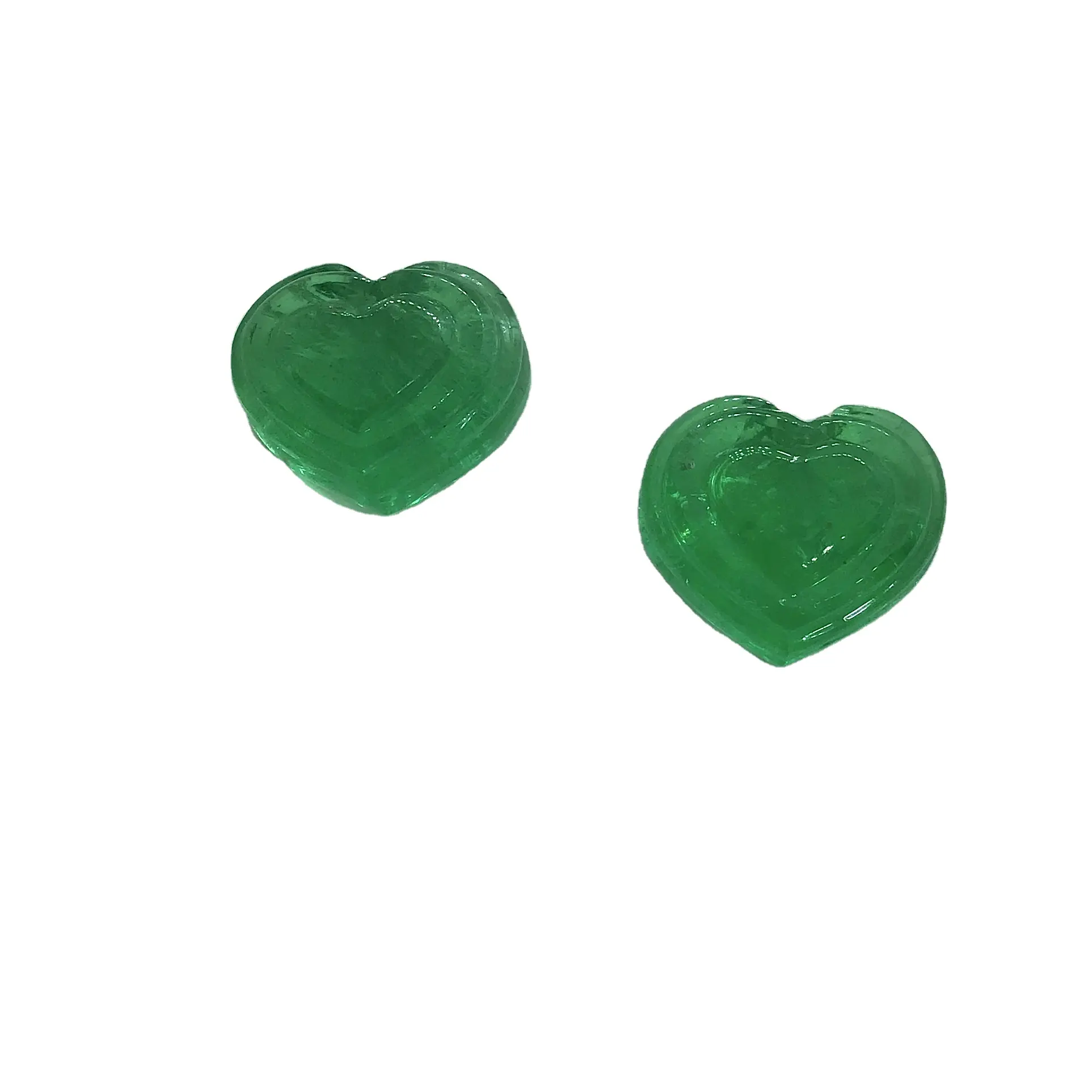 Originele Zambian Emerald Perfect Hart Vorm Carving Paar Voor Oorbel Liefde Sieraden Op Wholesale-prijs