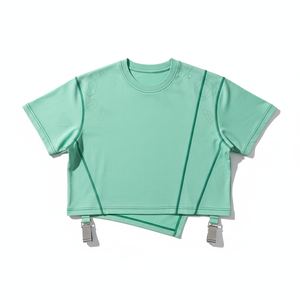 Camiseta Corta Oversize 100% Algodón Estilo Urbano 240g con Logotipo Frontal Estampado en Serigrafía - Product Image 1