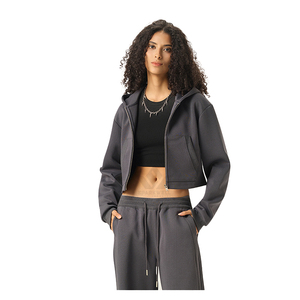 Sudadera con Capucha Unisex, Cierre Completo, Mezcla de Algodón y Poliéster, Corte Regular, Informal, Deportiva, para Otoño, Ropa de Trabajo - Product Image 5