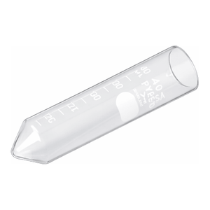 Tubo de Centrífuga Cónico de Vidrio Borosilicato de Alta Resistencia PYREX de 40 mL con Graduaciones Blancas - Product Image 1