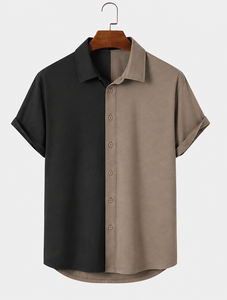 เสื้อเชิ้ตแขนสั้นผู้ชายแบบลำลอง ปกคอพับ เสื้อเชิ้ตฤดูร้อน - Product Image 1
