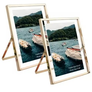 Artistic Decor Metal Glass Photo <b>Frame</b> Stylish <b>Picture</b> Display Interior Accent - Product Image 3