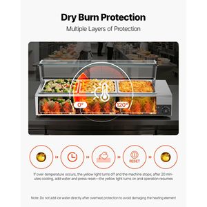 Scaldavivande Elettrico Commerciale in Acciaio Inox da 1500W con Coperchio in Vetro per Buffet e Attrezzature di Riscaldamento da Banco - Product Image 6