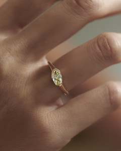 Women's 14k Gold Marquise Cut Diamond Engagement Ring prong Setting floral Style Rings - Product Image 3