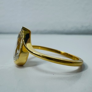 Pear Cut Lab Grown <b>Diamond</b> Solitaire <b>Ring</b> in 18K Yellow Gold | 1.75 CT - Product Image 2