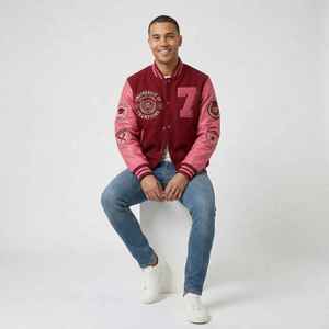 Chaqueta Varsity de Cuero Personalizada para Hombre, Talla Grande, con Capucha, Chaqueta Casual de Invierno, Gruesa y Suave, Estilo Universitario, OEM - Product Image 1