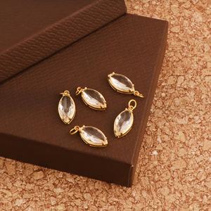 ขั้วต่อจี้คริสตัลควอทซ์มาร์คีส์แบบมินิมอลลิสต์ชุบทองวัสดุทองเหลืองสลักการตั้งค่ากรงเล็บสำหรับเครื่องประดับ - Product Image 4