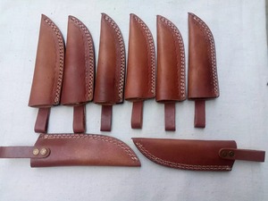 Couteau de chasse multifonctionnel artisanal en acier inoxydable MORTAL SAGA, bord lisse, manche en résine colorée, étui en cuir, pour l'extérieur - Product Image 5