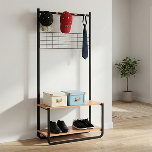Étagère à linge pliable et extensible en métal de style loft industriel moderne, de haute qualité, avec 5 crochets, fabriquée à Taïwan - Product Image 1