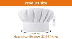 <b>Chef</b> <b>Hat</b> for Adult Adjustable Custom logo High Quality Elastic Poly-Cotton Kitchen Wholesale Cooking Cap <b>Chef</b> <b>Hats</b> for Unisex - Product Image 2
