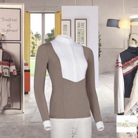 Chemise d'équitation à manches longues élégante pour femmes, à la mode, à boutons, pour les passionnées d'équitation, couche de base à séchage rapide