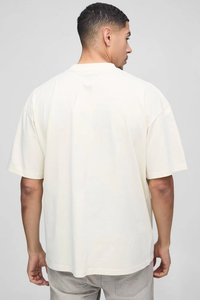 เสื้อยืดผู้ชายแบบขายส่ง สกรีนโลโก้ได้ตามสั่ง ผ้าฝ้าย 100% ระบายอากาศได้ดี เนื้อผ้าหนา ดีไซน์เรียบง่าย สไตล์สตรีทแวร์ ทรงหลวม เสื้อยืดสไตล์อเมริกัน - Product Image 3