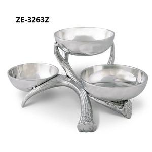 Handcrafted Metal <b>Bowl</b> Elegant Home Kitchen Fruit <b>Bowl</b> for Modern Interior DecorationMetal Three Tier Nut <b>Bowl</b> Set Rustic Style - Product Image 1