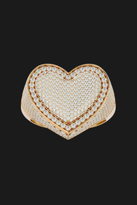 Moissanite Heart <b>Ring</b> Iced Out Heart Shaped Statement <b>Ring</b> <b>Mens</b> Womens Bridal Wedding Anniversary Gift Hip Hop Luxury Fine Jewel - Product Image 6