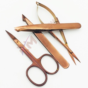 Pince à épiler RMI en acier inoxydable durable, couleur or rose, avec ressort, pour la coupe et le façonnage des sourcils, pointue, avec logo personnalisé - Product Image 5