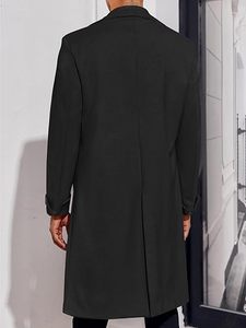 Manteau long élégant pour homme à double boutonnage, léger et résistant à l'eau, pour l'hiver, idéal pour les occasions formelles et le style décontracté - Product Image 2