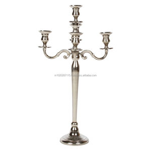Candelabro de metal pulido negro para centro de mesa de decoración del hogar y velas de cena romántica con atractivo de diseño clásico - Product Image 5
