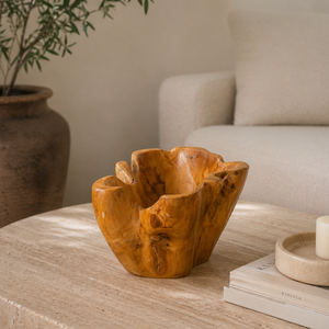 แจกันไม้สักลายดอกไม้แบบเรียบง่าย งานฝีมือคุณภาพพรีเมียมจาก ARTERRA - Product Image 3