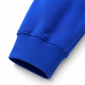 Sudadera de cuello redondo de algodón 100% de alto gramaje azul real con logotipo personalizado, sudadera polar oversize lisa al por mayor - Product Image 5