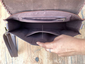 2025, venta al por mayor, nuevo monedero de diseñador occidental, bolso cruzado de cuero de vaca genuino para mujer, logotipo estampado a mano de lujo bohemio Floral - Product Image 5