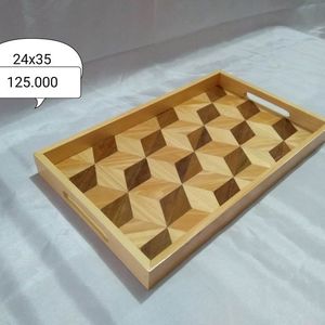Bandeja Rectangular de Madera Hecha a Mano para Servir, para el Hogar, Cocina, Mesa de Comedor, Mesa de Centro, Restaurante, Cafetería, Hotel, Oficina, Desayuno - Product Image 6