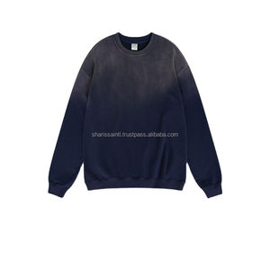 High Quality 400 Gsm Acid Wash Sweatshirt for Men New Design Solid Pattern <b>Jumper</b> Plus Size Woven Fabric for Winter - Product Image 4