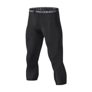 Pantalones de Compresión de Baloncesto de Secado Rápido y Alta Elasticidad para Hombre, Pantalones de Entrenamiento de Siete Puntos, Fibra de Algodón y Bambú, Logotipo Personalizado - Product Image 2