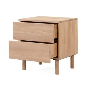 Mesita de Noche Moderna de Madera de Teca con Cajón y Estante, Fabricante y Proveedor Mayorista OEM ODM - Product Image 3