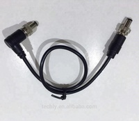 Connecteur DC à anneau de verrouillage 5.5x2.1 pour faisceau de câblage automobile, câble noir 20 AWG 500mm, option ROHS Techly-307 OEM