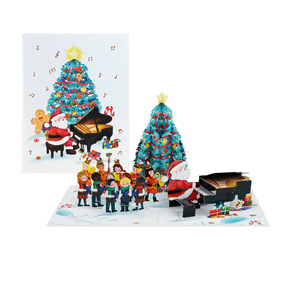 Tarjeta de felicitación navideña emergente confiable, hecha a mano, de papel, 3D, musical, iluminada, decoración de regalo navideño para la familia y niños, la mejor. - Product Image 6