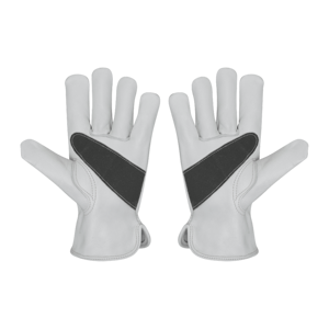 Gants de sécurité en cuir grainé de vachette Palm Patch, robustes, doux, confortables, antidérapants, usage général, résistants aux étincelles - Product Image 4