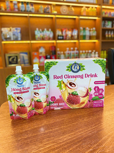 VINUT TRUST <b>Red</b> Ginseng Drink Lychee Flavor 150ml Sachet Packaged Juice - Product Image 4