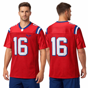 Custom Red American Football Jersey Breathable Mesh Sports Uniform OEM Team Wear USA Europe Wholesale - Product Image 1