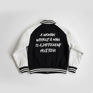 Custom Street Wear Logo Patches <b>Baseball</b> Jacket Truckers Letterman Base <b>Ball</b> Custom Leather Varsity Jacket for Men - Product Image 2