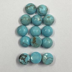 Cabochons de forme ronde lisse Turquoise à matrice dorée naturelle de 9mm Pierres précieuses en vrac de qualité AAA pour la fabrication de bijoux - Product Image 2