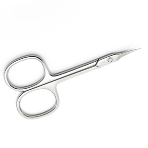Ciseaux de manucure en acier inoxydable incurvés avec poignées en acier, pointes ultra-affûtées légères pour la manucure et le nail art - Product Image 1