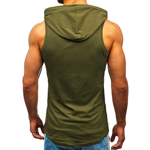 Débardeur à capuche sans manches pour homme, idéal pour la gym, l'entraînement musculaire, le fitness, le sport et les loisirs, 100% coton - Product Image 3