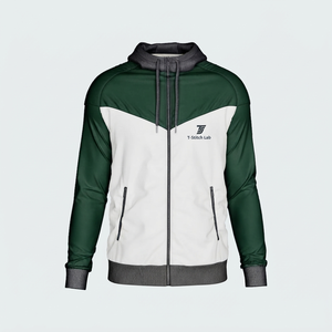 Chaqueta Cortavientos Unisex de Colores Sólidos con Capucha y Cuello Alto, Ecológica, Impermeable, de Poliéster/Algodón, a Precio Razonable - Product Image 1