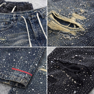Pantalones Vaqueros de Mezclilla para Mujer, Estilo Deportivo, de Moda, de Cintura Alta, con Corte Acampanado, Casuales, con Perlas, Transpirables, de Invierno, con Cintura Elástica - Product Image 2
