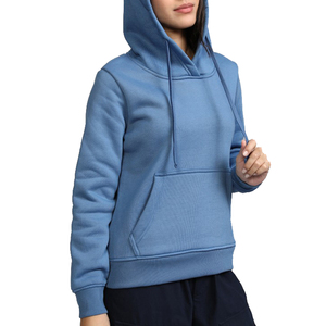 Wholesale Casual Short Front Custom Logo Print Women's Pullover Hoodie 100% Cotton Fleece Breathable Windproof High Quality - Product Image 1