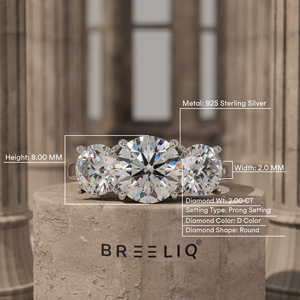 14K White Gold Three Stone Round 2CT Diamond Engagement Ring Trilogy <b>Bridal</b> Ring Custom OEM Supplier - Product Image 2