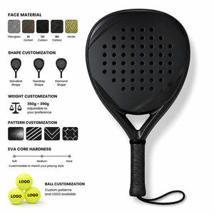 Raqueta de Pádel Profesional de Fibra de Carbono Completa, Forma de Diamante, Lágrima, Redonda, Logotipo Personalizado OEM ODM, Fibra de Carbono 3K 12K 18K 24K - Product Image 4