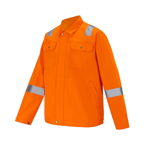 เสื้อแจ็คเก็ตสีส้มสะท้อนแสงสำหรับงานอุตสาหกรรม OEM ทนทาน พร้อมแถบสะท้อนแสง MOQ ต่ำ ผู้ผลิตเสื้อผ้าทำงาน ชุดทำงาน เสื้อผ้าเพื่อความปลอดภัย - Product Image 1