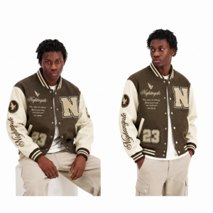 เสื้อแจ็คเก็ต Letterman Varsity แบบสั่งทำพิเศษ สวมใส่สบาย ผ้าแคนวาส คอตั้ง ปักลายเบสบอล เสื้อแจ็คเก็ต Varsity แบบสั่งทำพิเศษสำหรับนักกีฬา - Product Image 5